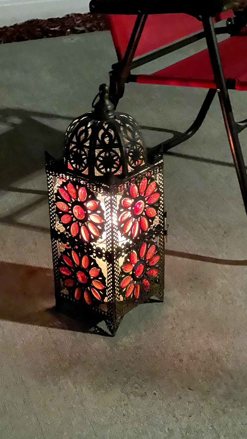 FINAL OFFER: Moroccan Style Lantern with Red Jewel Accents - photo 2