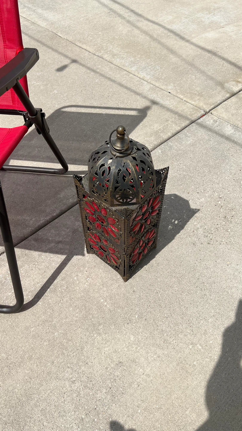 FINAL OFFER: Moroccan Style Lantern with Red Jewel Accents - photo 5