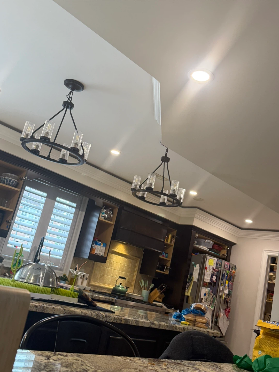 Black Chandelier Light Fixtures with Glass Shades - photo 3