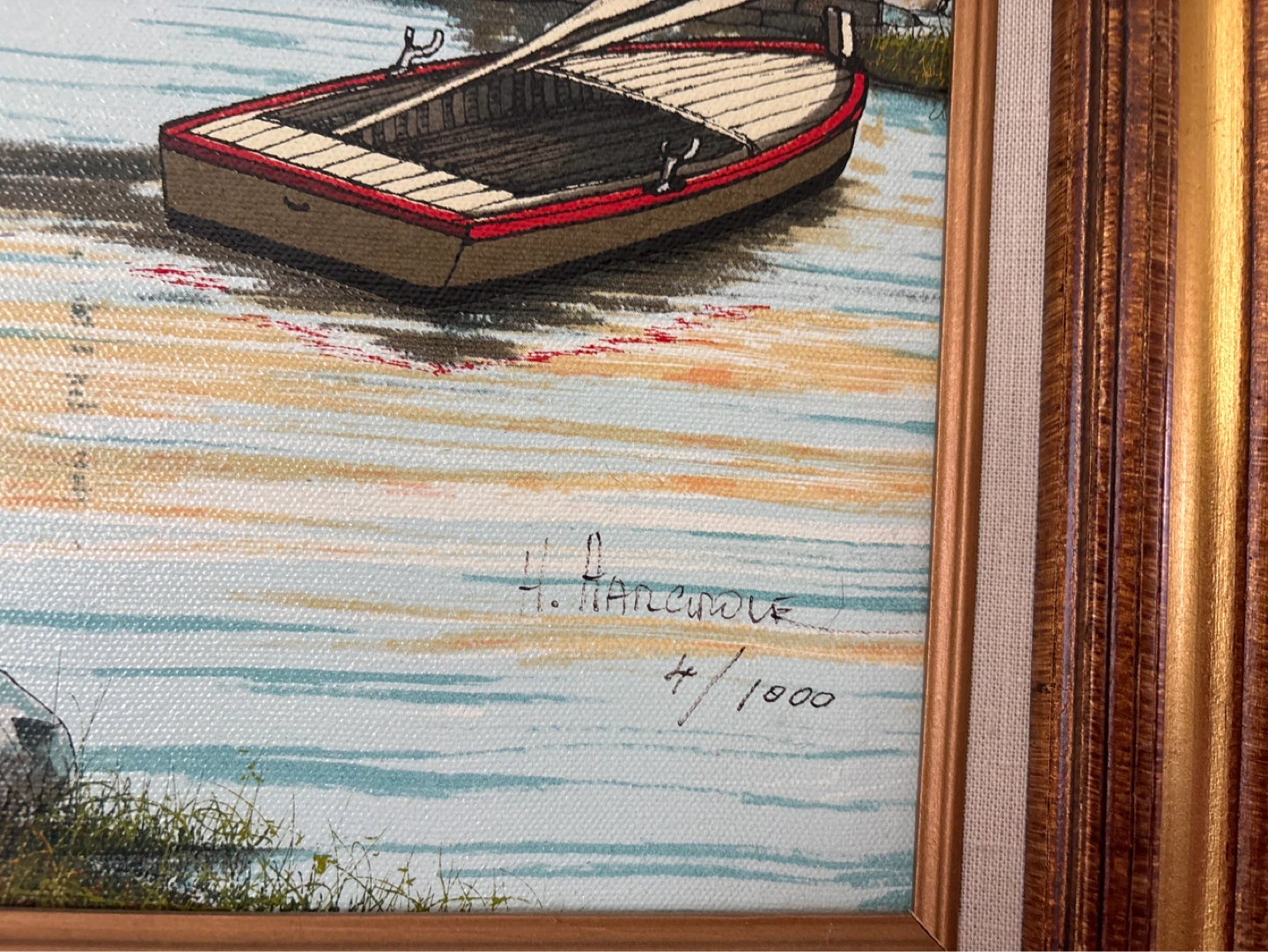 Original "Covered Bridge" Painting by H. Arnsdorf - photo 3