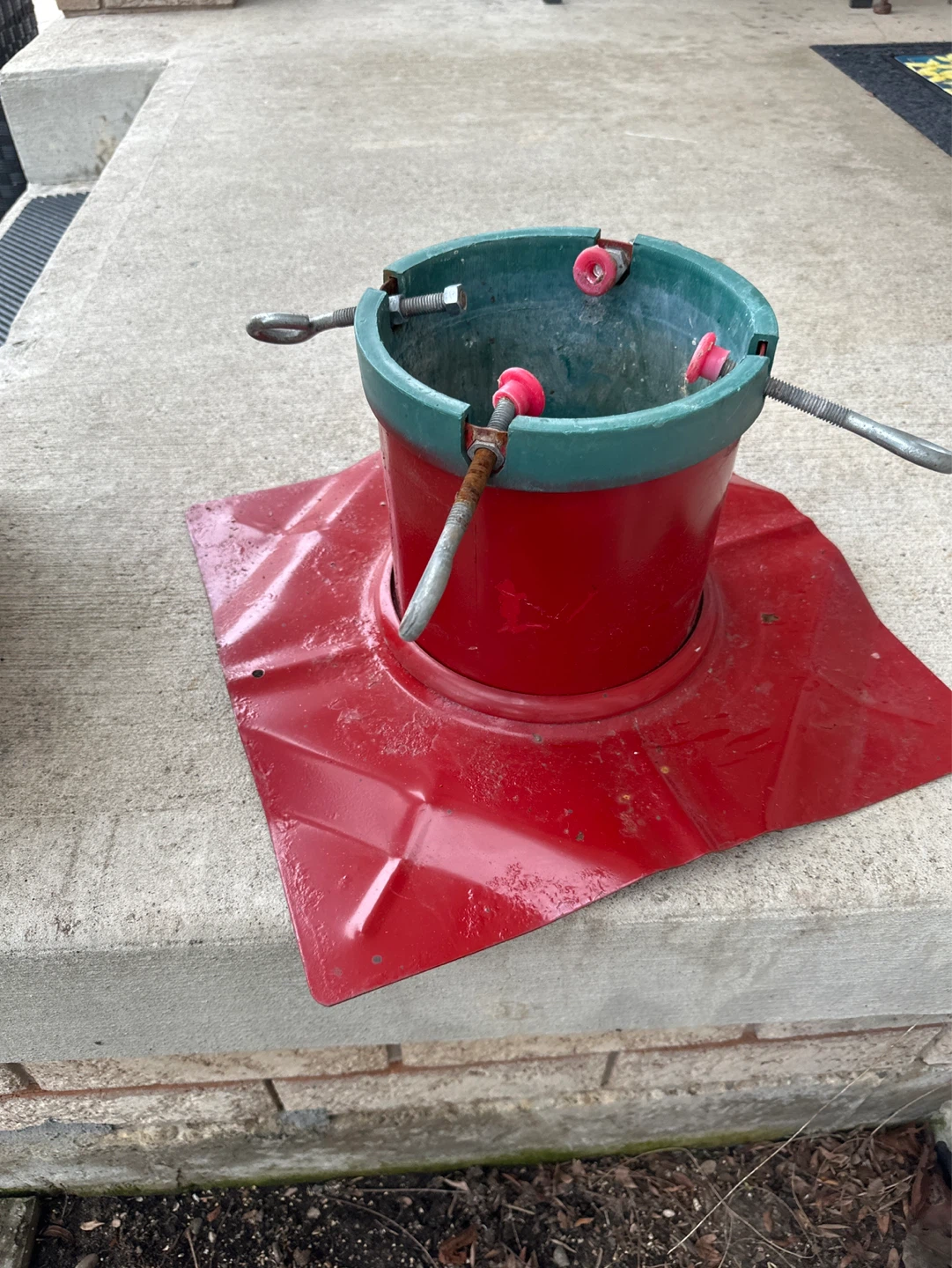 Red Metal Christmas Tree Stand