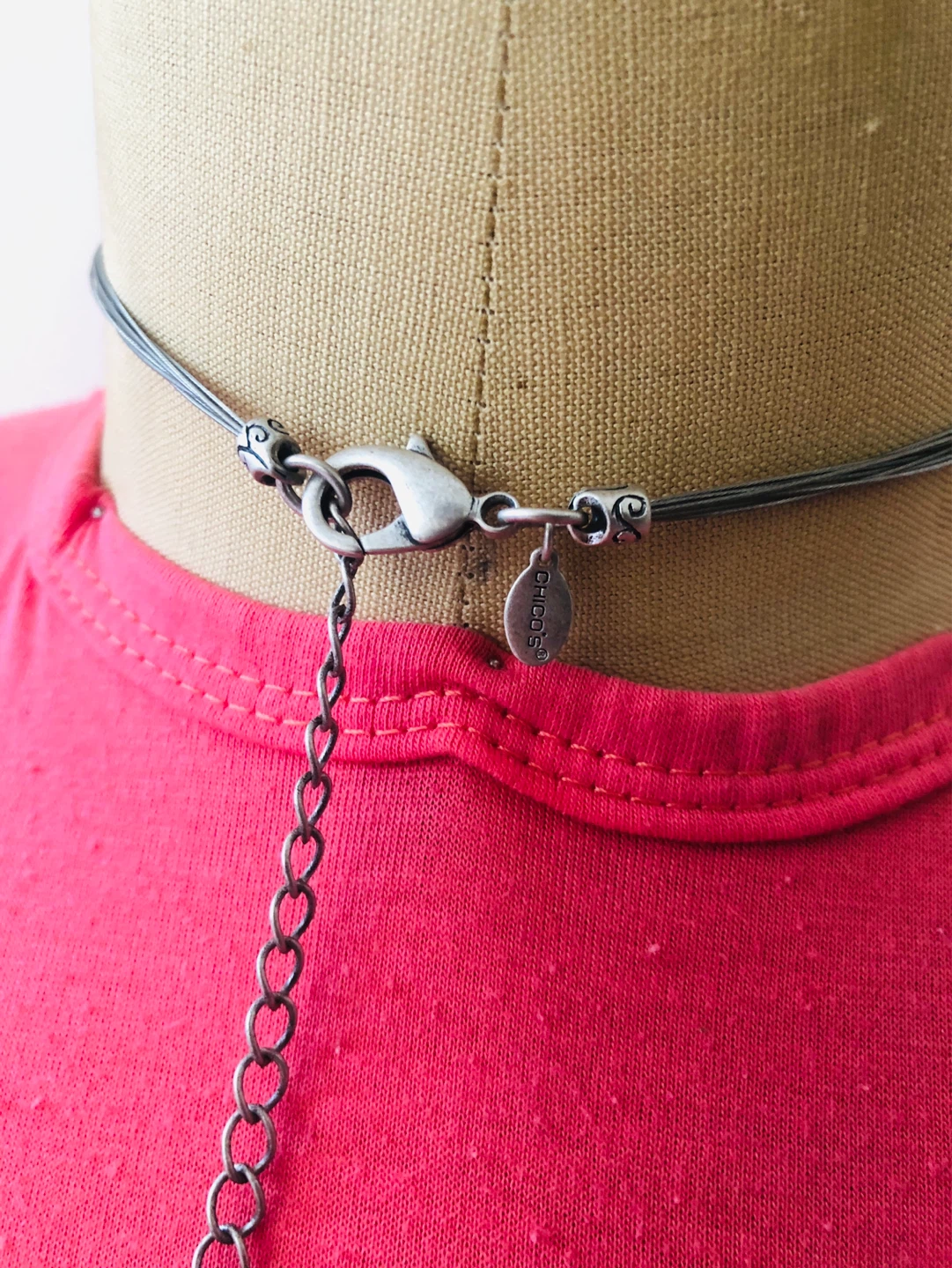 Chico's Butterfly Pendant Necklace with Beaded Strand - photo 3
