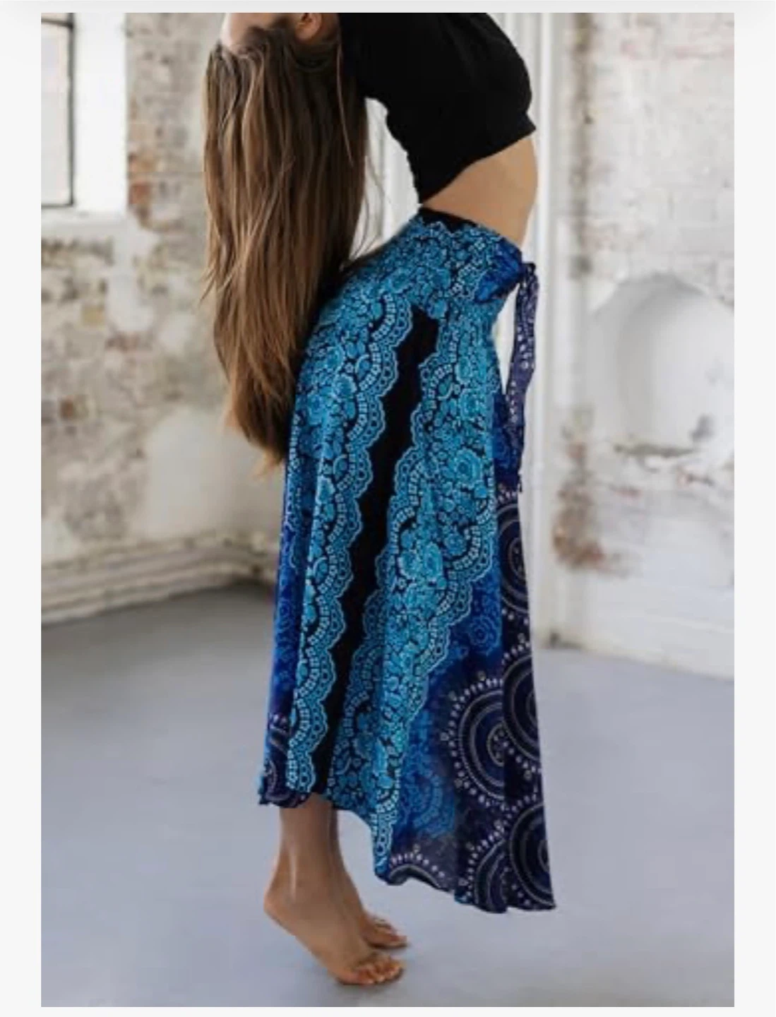 NEW! B Bangkok Boho Mandala Skirt | Blue | One Size XS–L