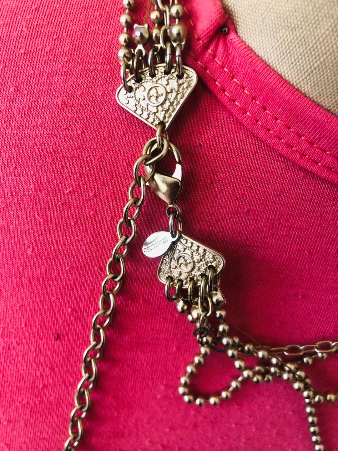 Chico's Silver Tone Multi-Strand Beaded Necklace - photo 3