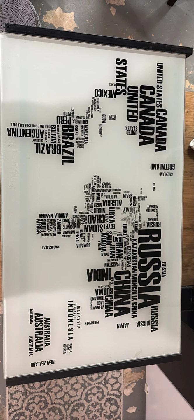 Glass top desk with world map design - photo 2