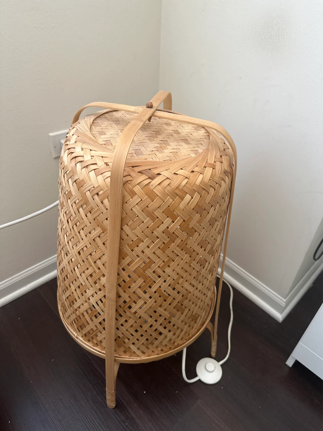 Woven Bamboo Floor Lamp with Foot Switch