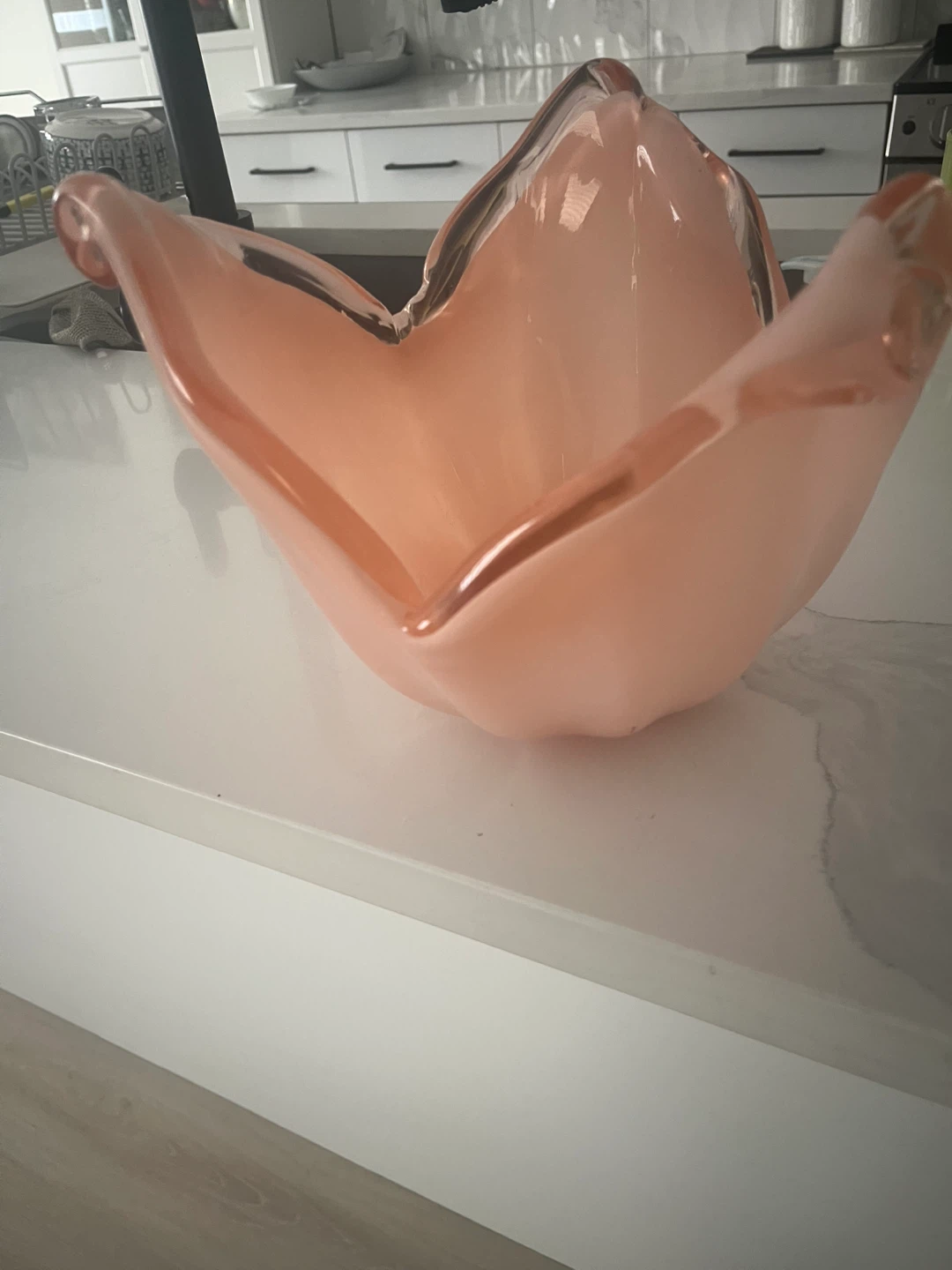 Glass fruit bowl