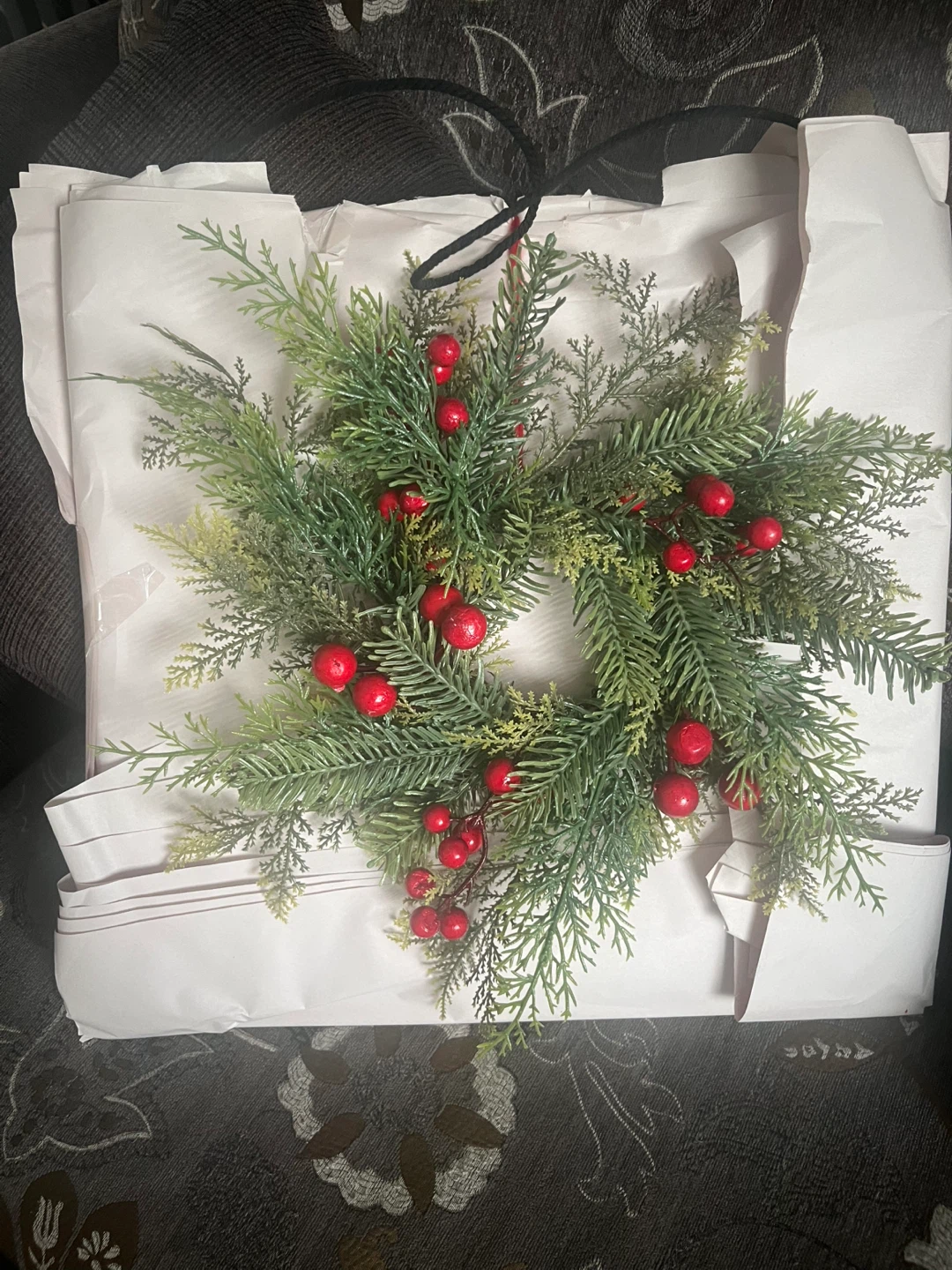 Artificial Christmas Wreath with Red Berries