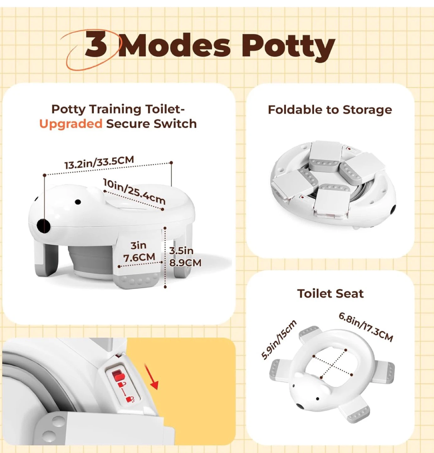 3 Modes Potty Toddler Training Toilet - Foldable - photo 3