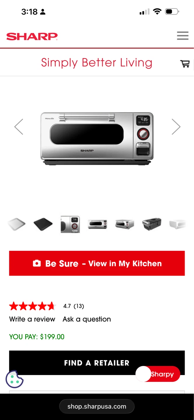 Sharp Healsio Superheated Steam Oven Toaster Oven