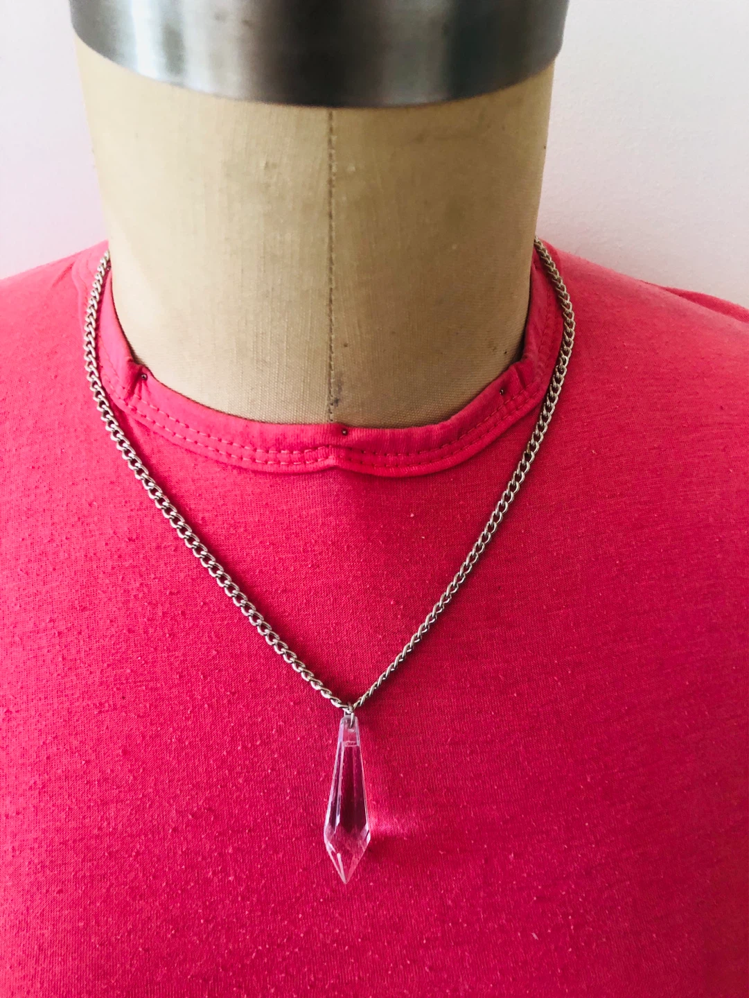 Clear Crystal Pendant Necklace