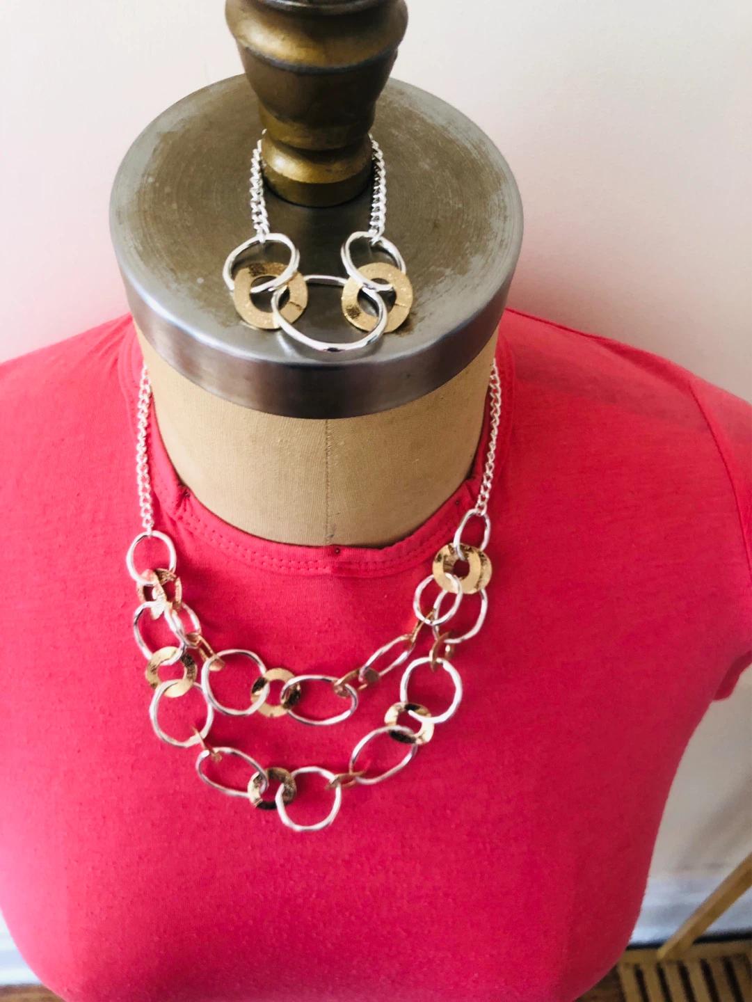Two-Tone Link Necklace and bracelet