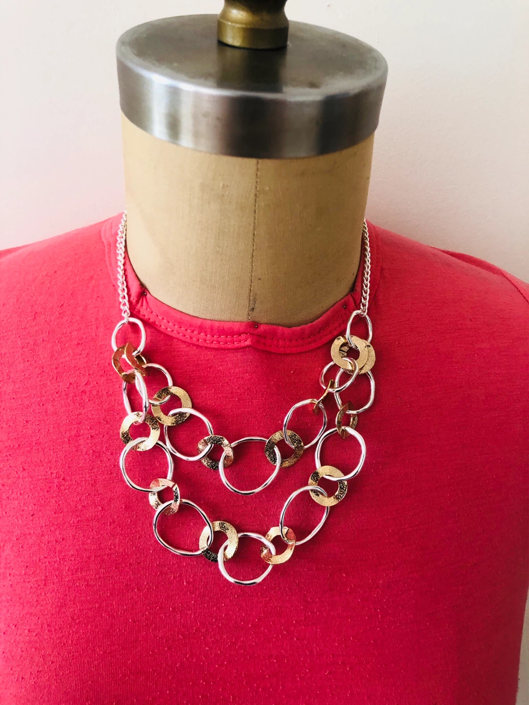 Two-Tone Link Necklace and bracelet - photo 2