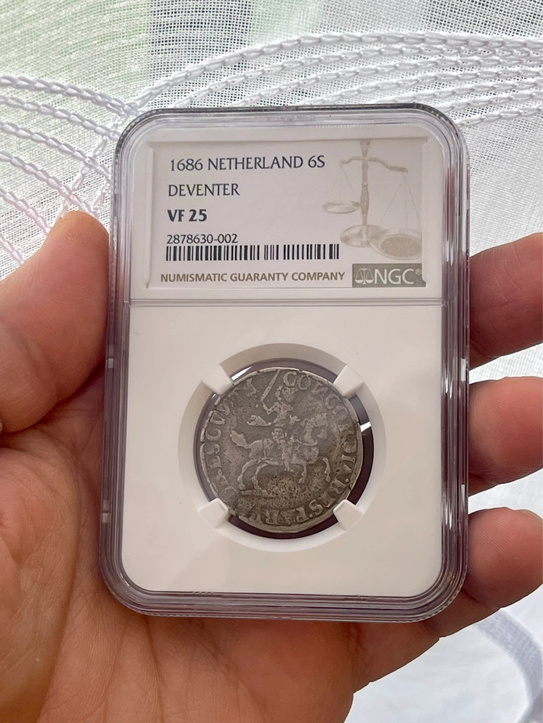 1686 Netherlands 6 Stuiver Coin - Deventer VF 25 - photo 3