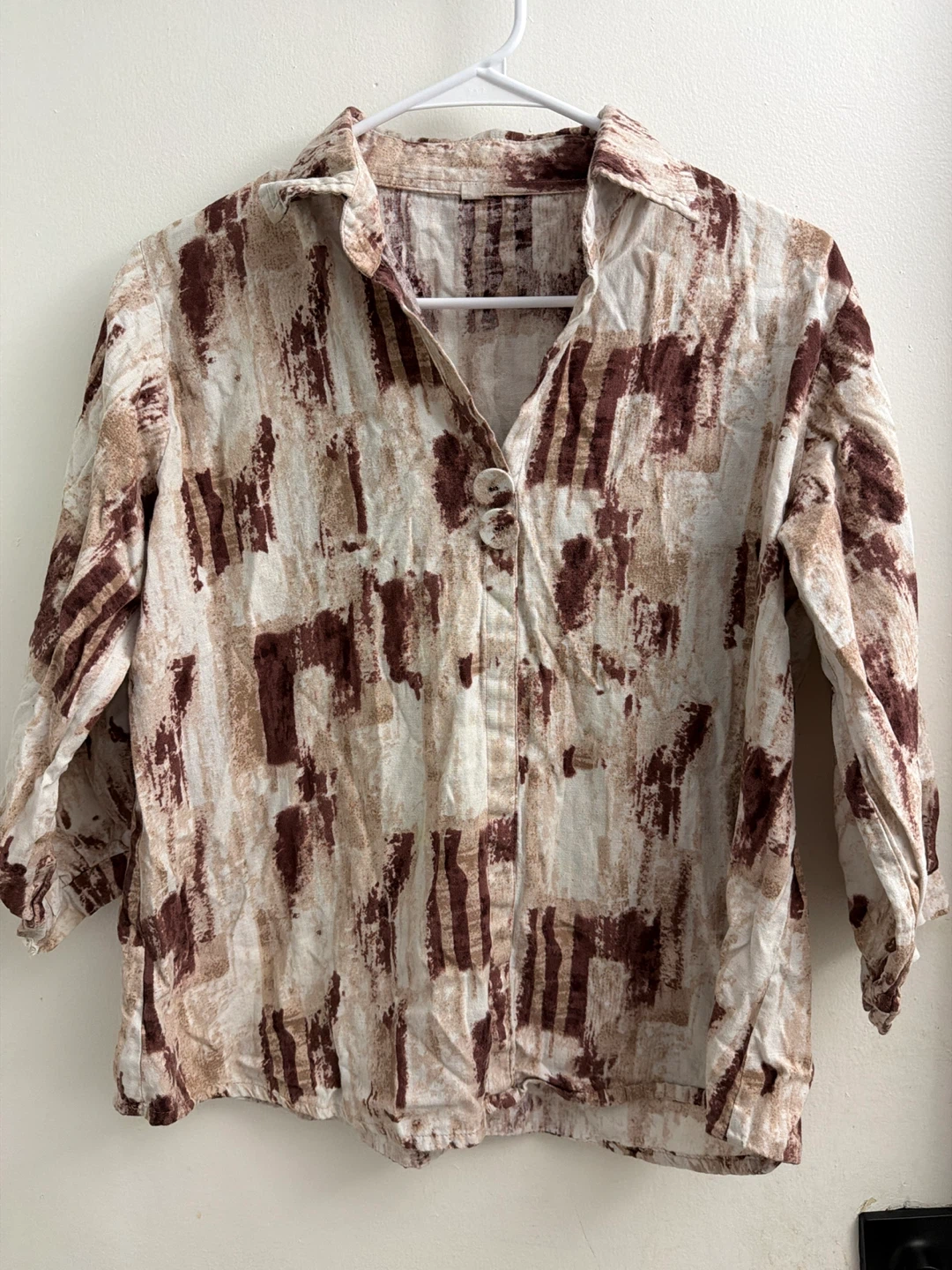 Women's Abstract Print Collared Shirt