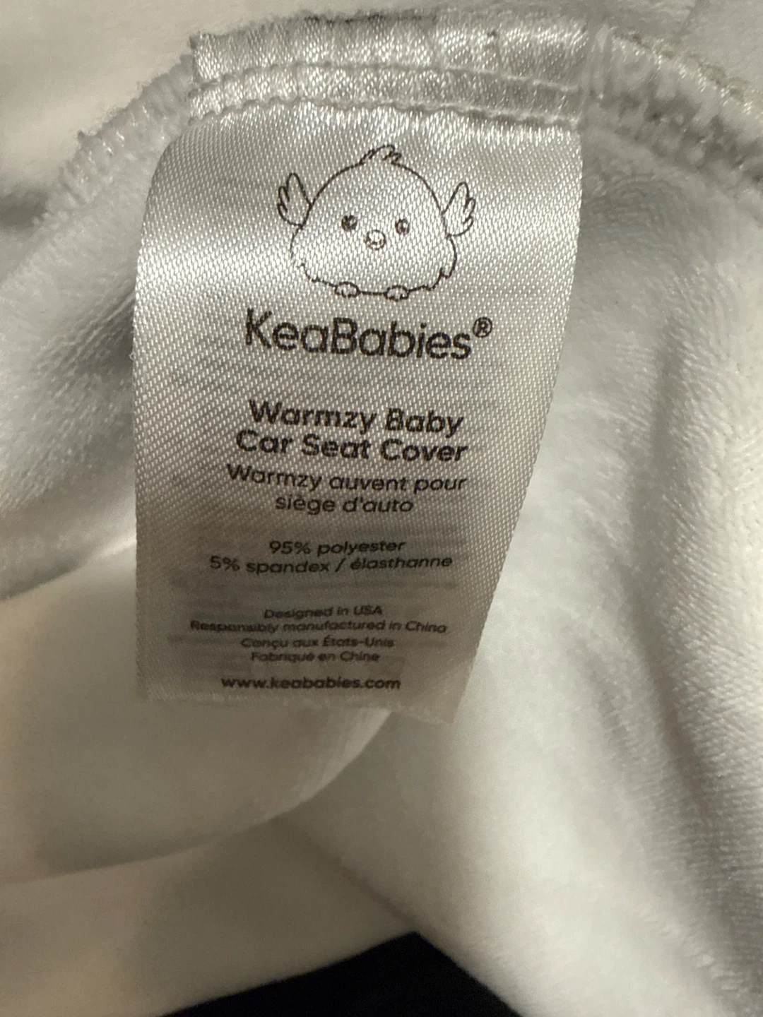 KeaBabies Warmzy Baby Car Seat Cover - Grey Chevron - photo 2