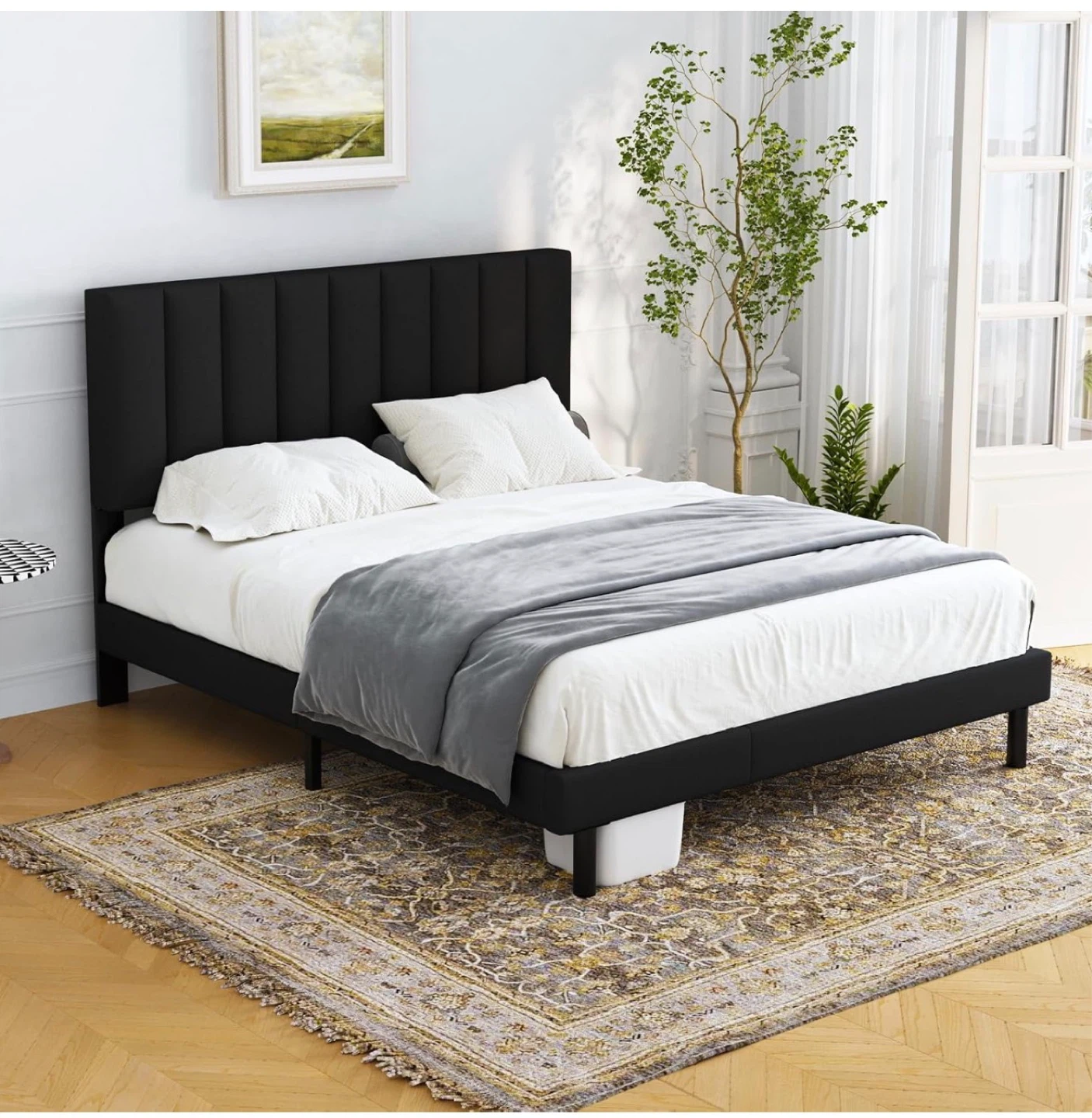 Queen Size Upholstered Platform Bed Frame