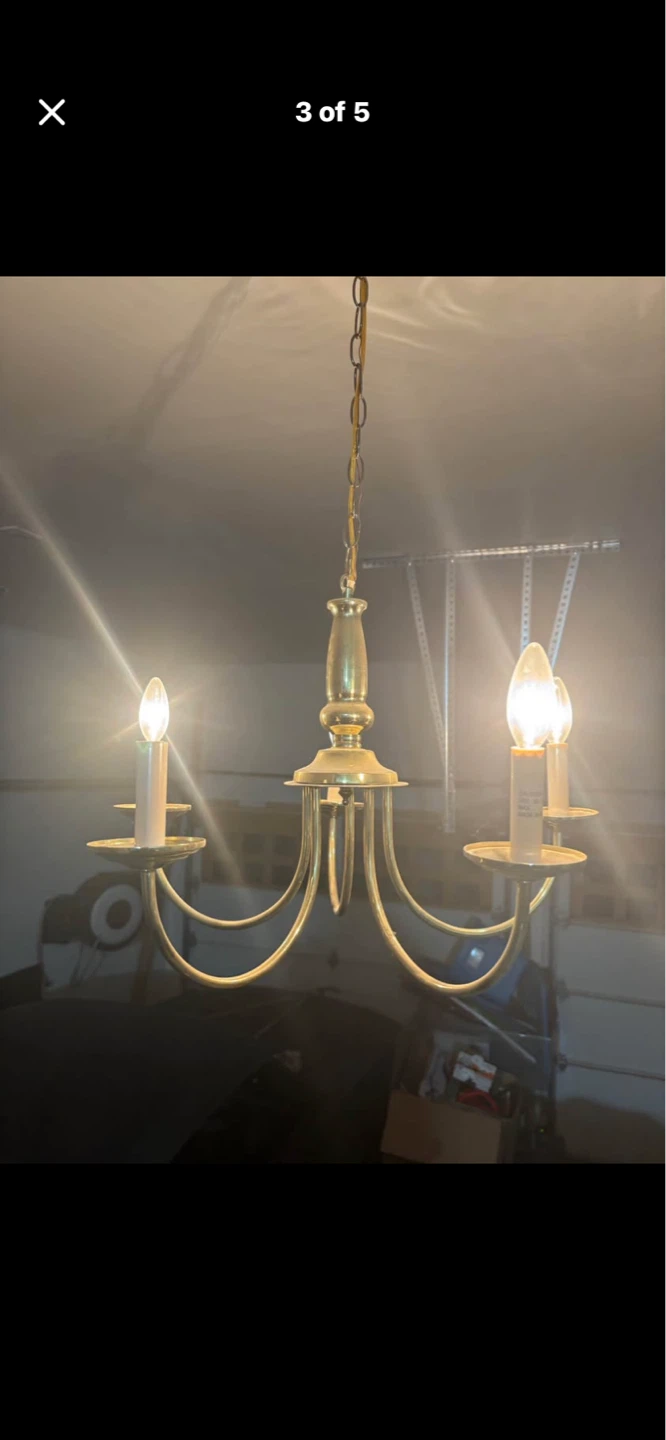 Brass Chandelier - 5 Light
