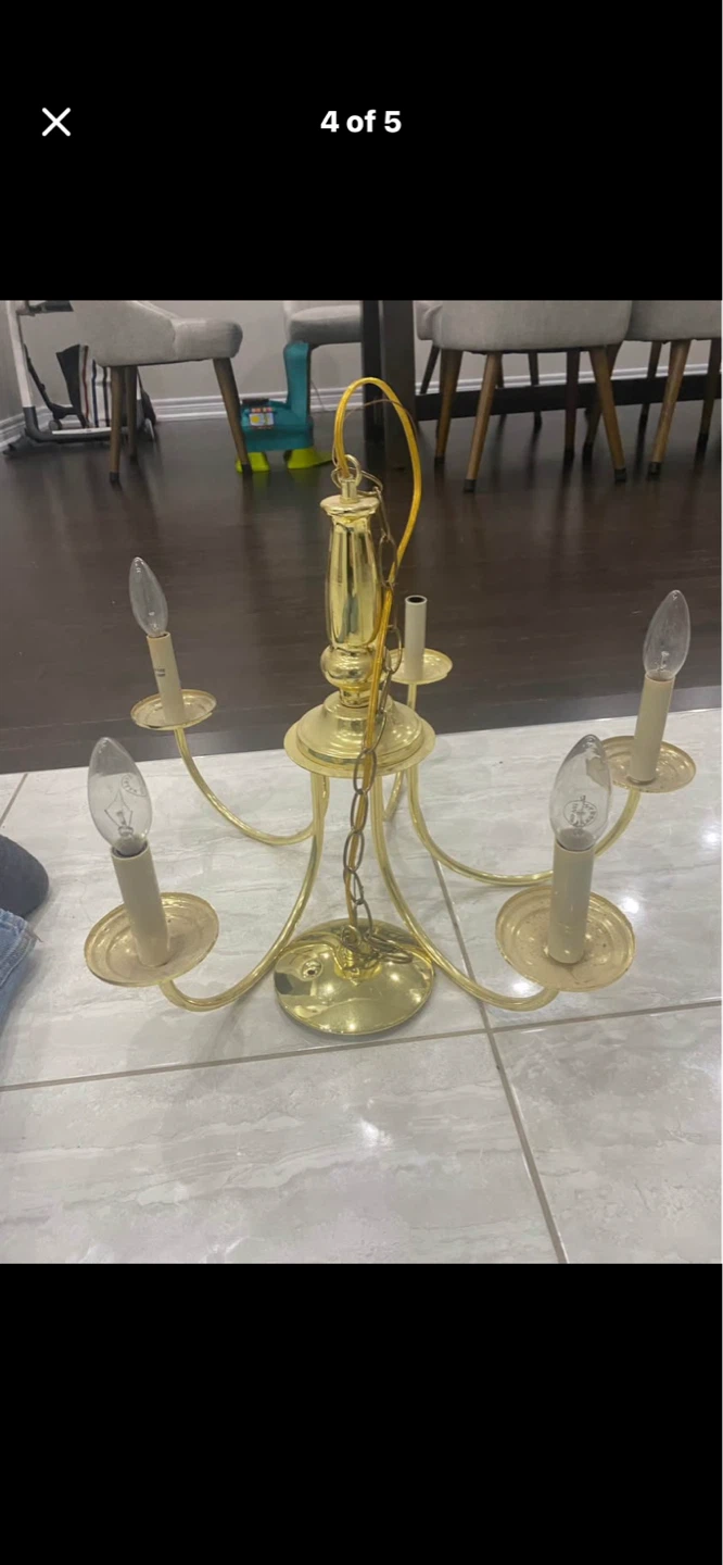 Brass Chandelier - 5 Light - photo 4