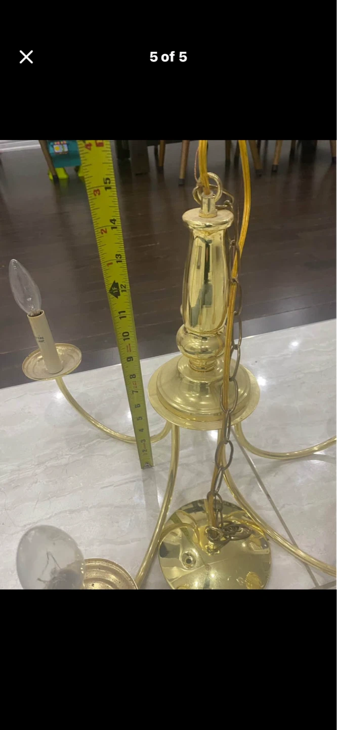 Brass Chandelier - 5 Light - photo 3