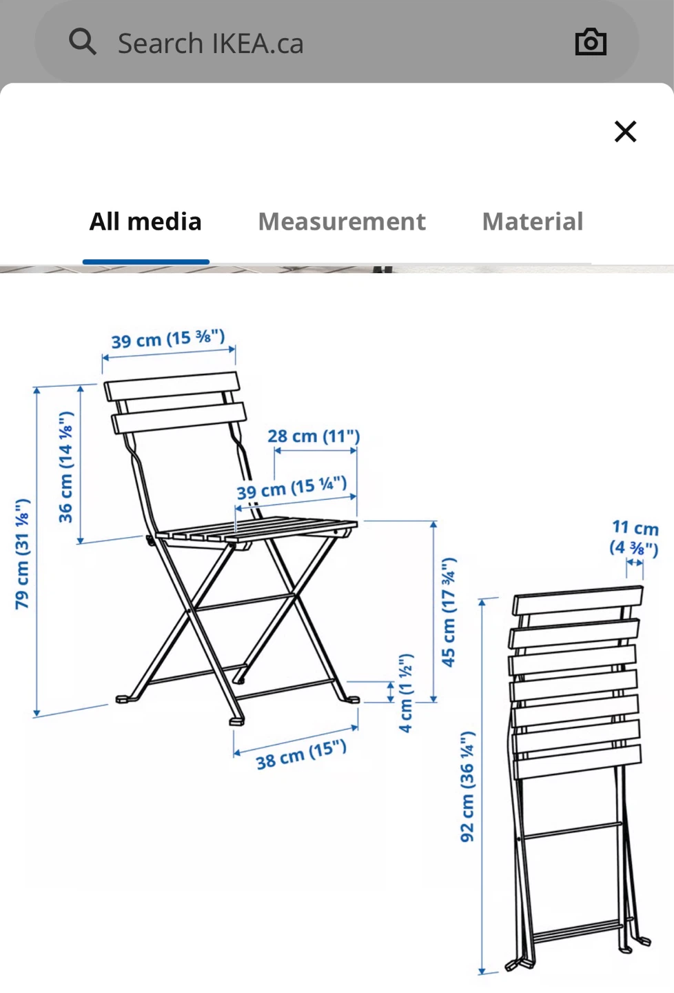 IKEA TINGBY Folding Chair - photo 2