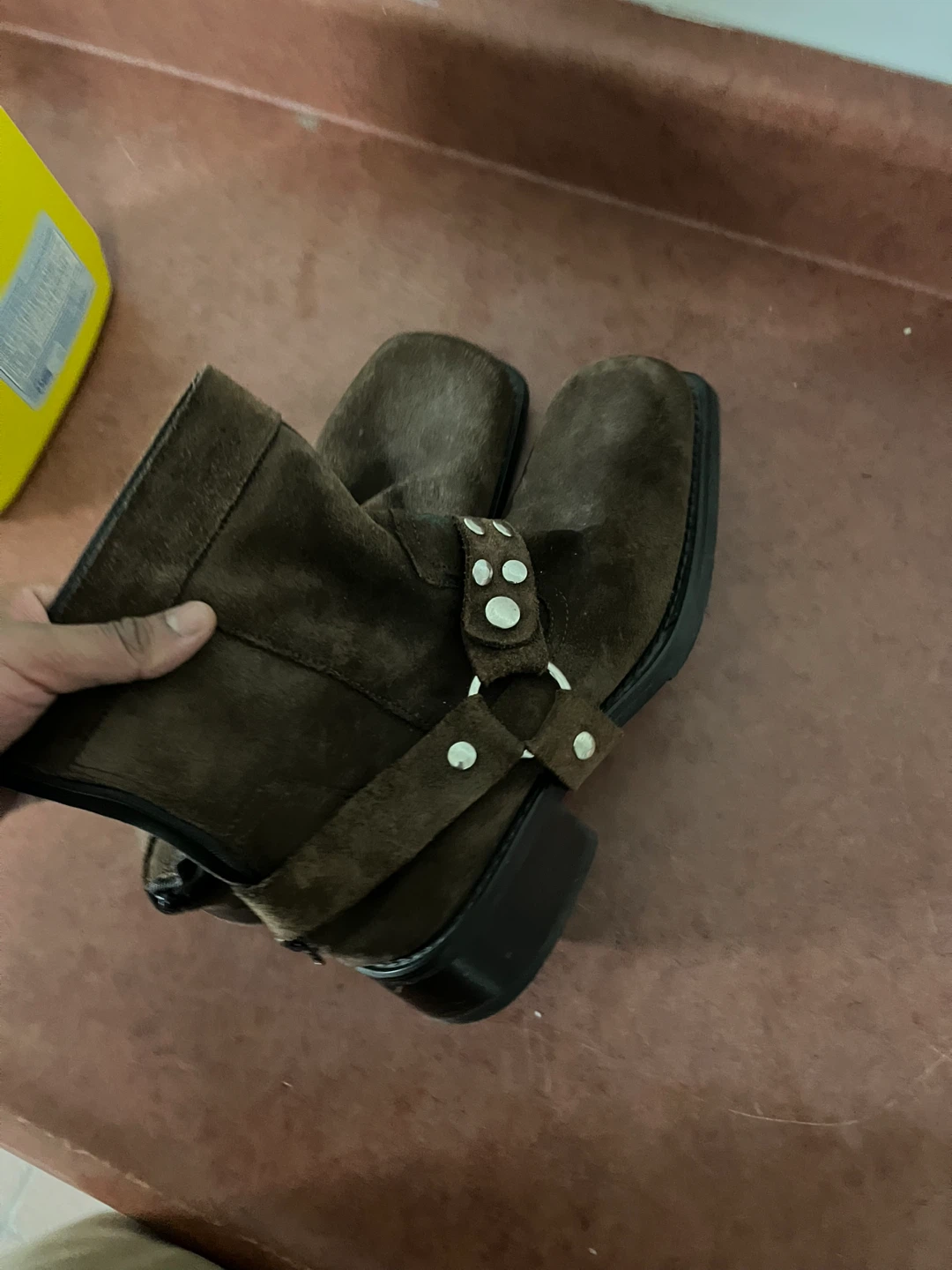 Brown Suede Harness Boots size 12 men’s