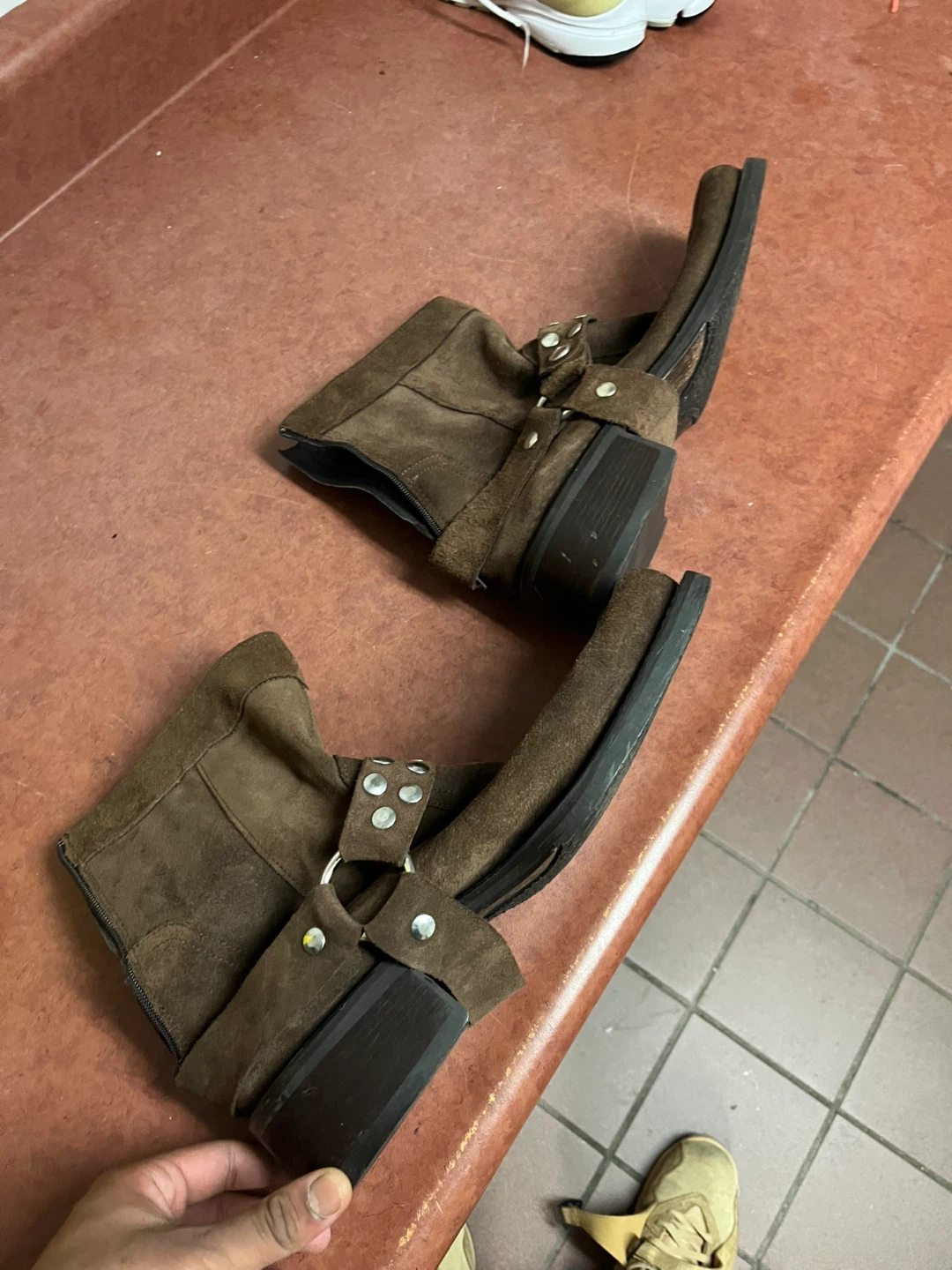 Brown Suede Harness Boots size 12 men’s - photo 2