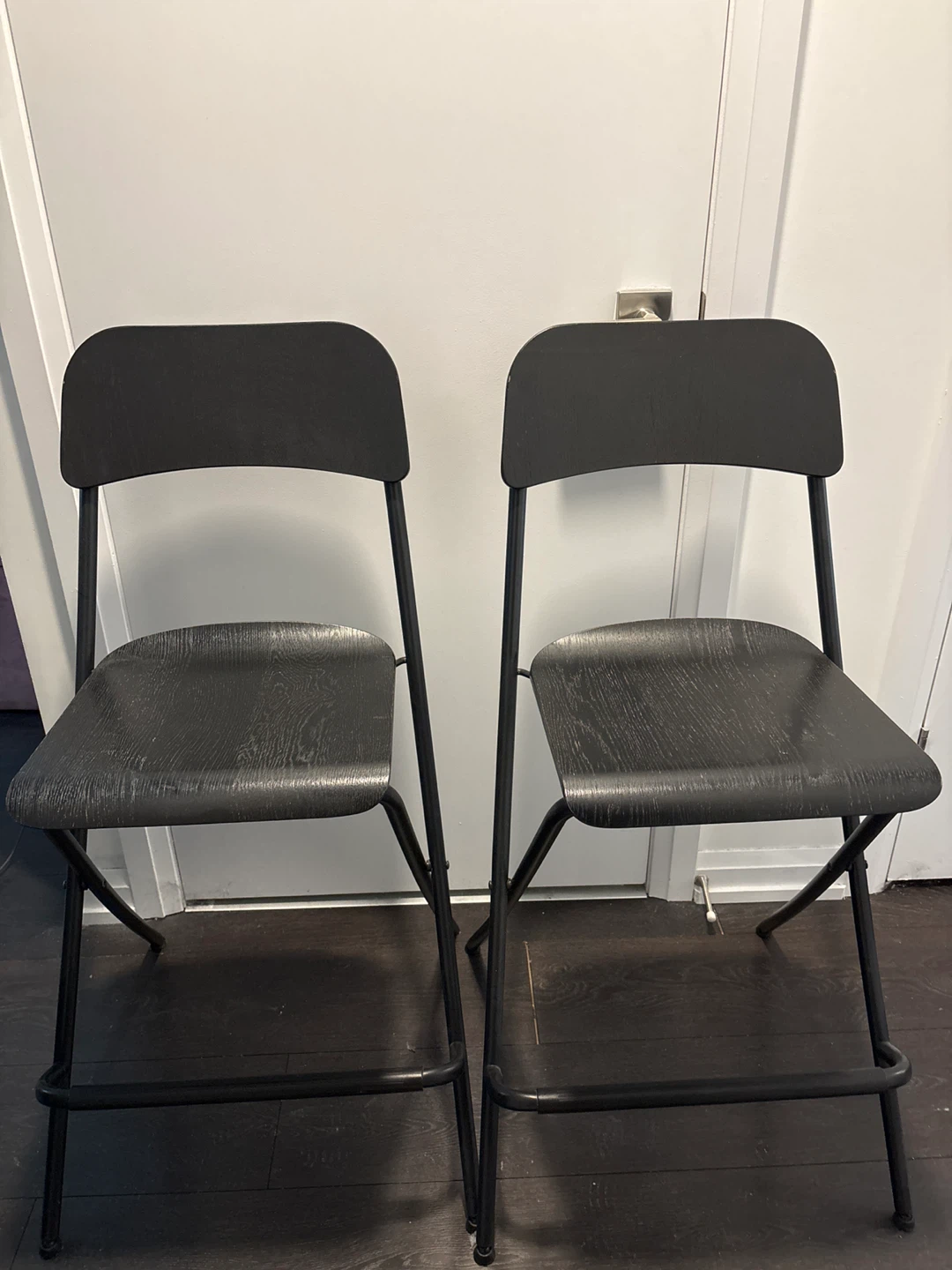 IKEA Black Folding Bar Stools - Set of 2 - photo 4