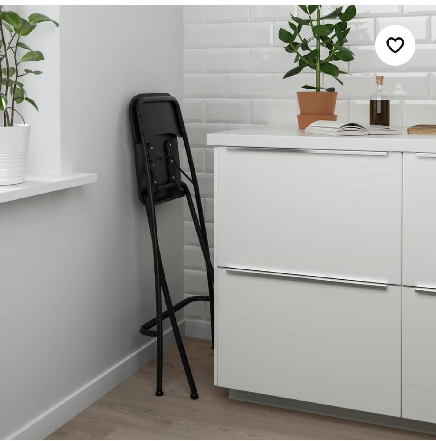IKEA Black Folding Bar Stools - Set of 2 - photo 2