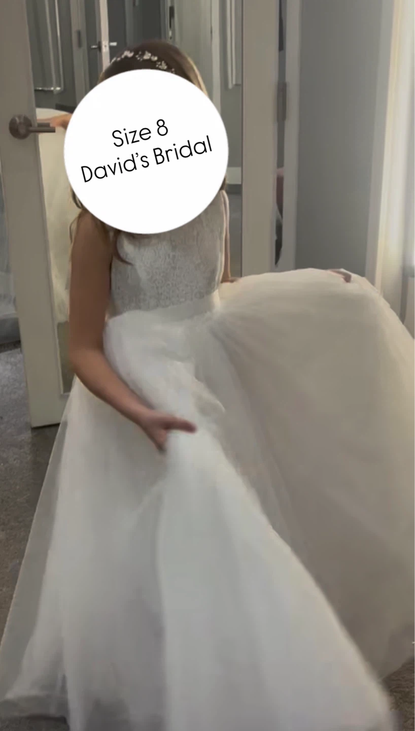 David's Bridal White Communion/Flower Girl Dress Size 8 - photo 2