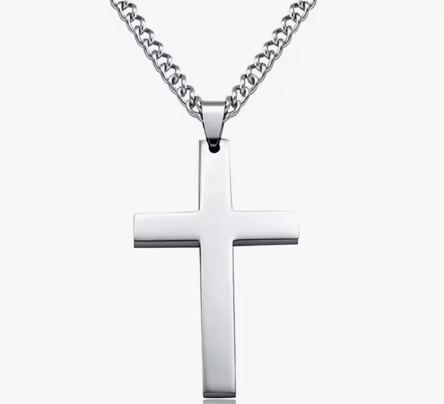 Silver-tone Cross Pendant Necklace - photo 3