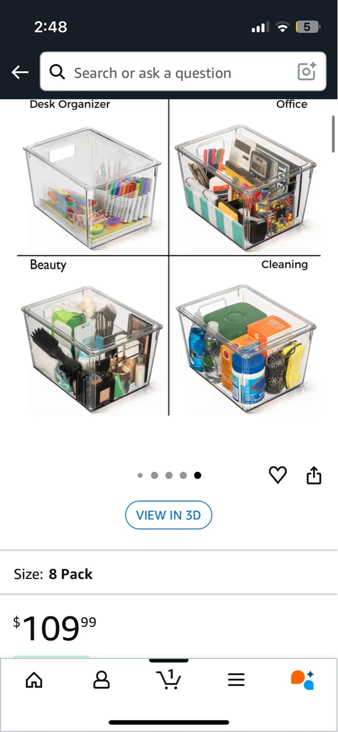 ClearSpace Plastic Storage Bins with Lids - 8 Pack - photo 3