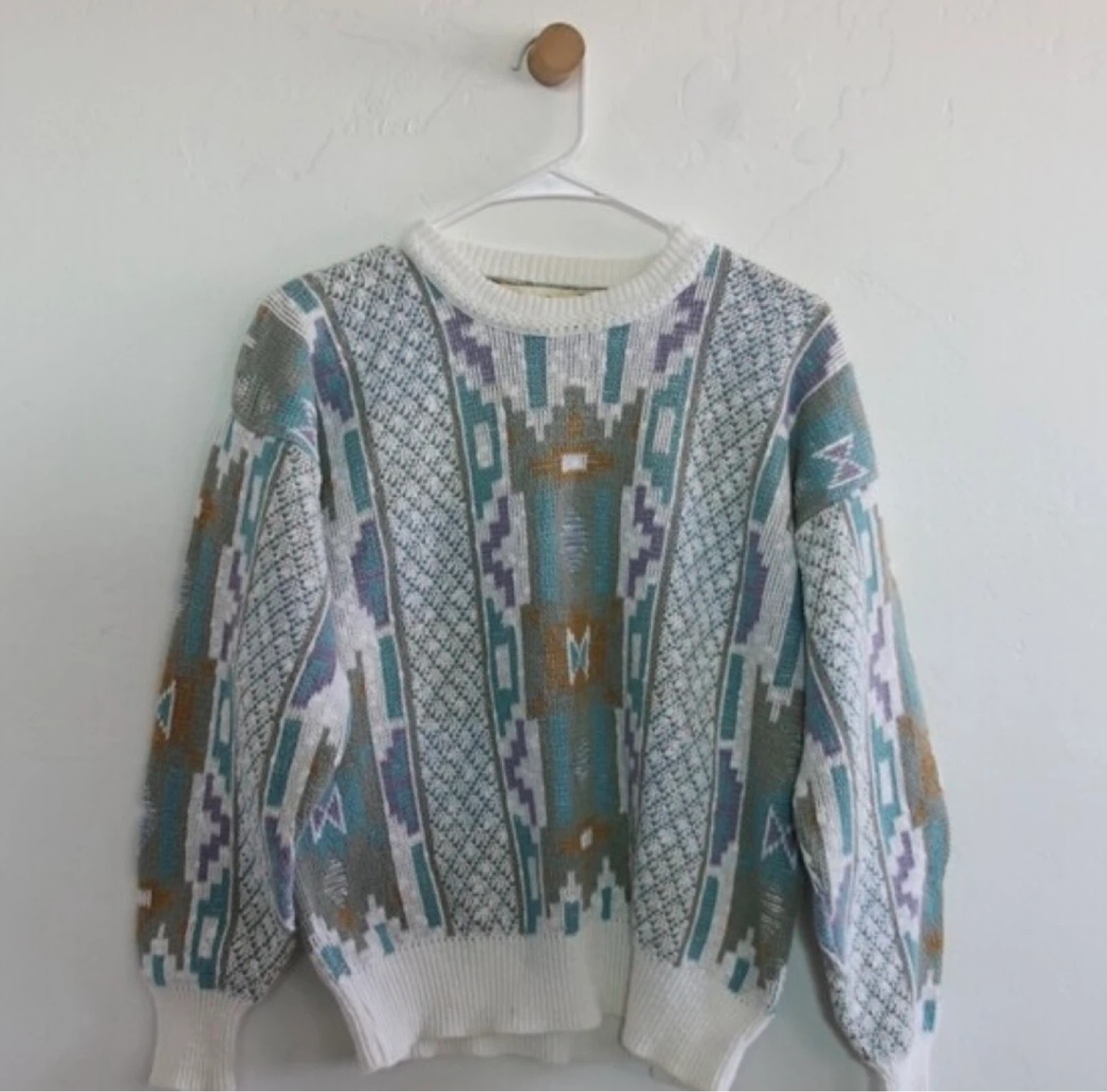 Aigner Men's Vintage Geo Pattern -Cotton Sweater- Size L - photo 2
