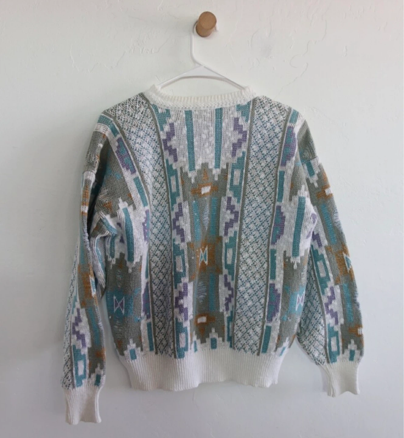 Aigner Men's Vintage Geo Pattern -Cotton Sweater- Size L - photo 3