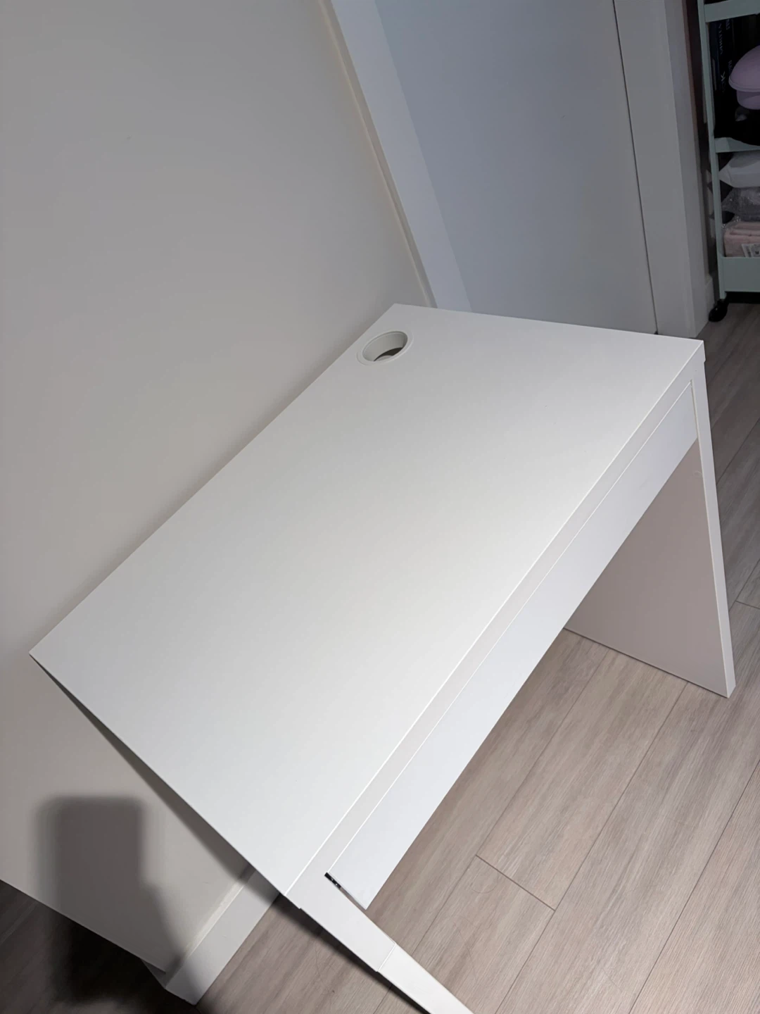 White Desk with Drawer and Grommet - photo 2