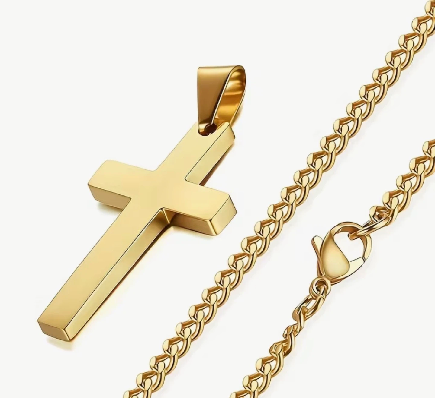 Gold-tone Cross Pendant Necklace - photo 2
