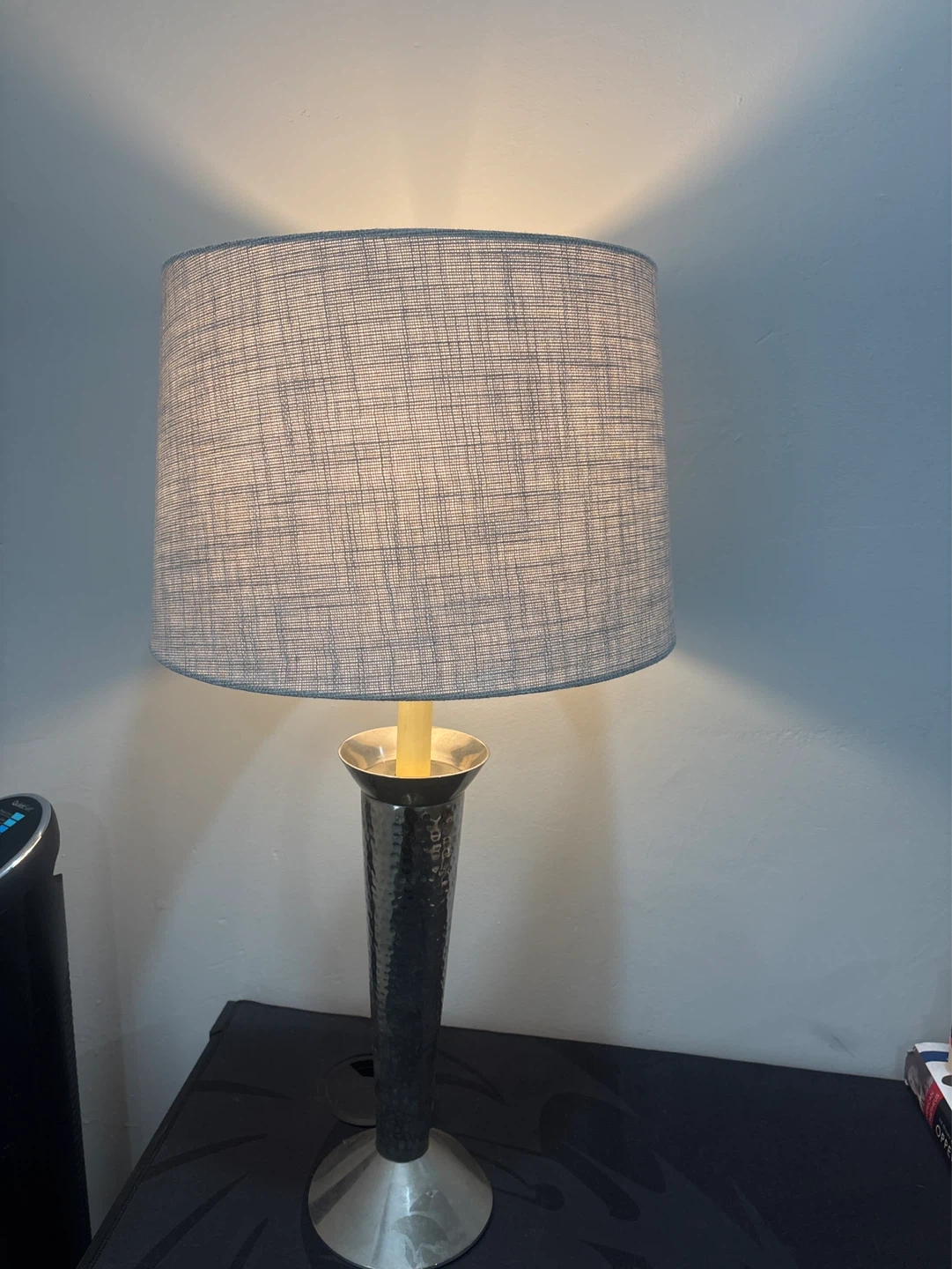 Table Lamp with Textured Metal Base - photo 2
