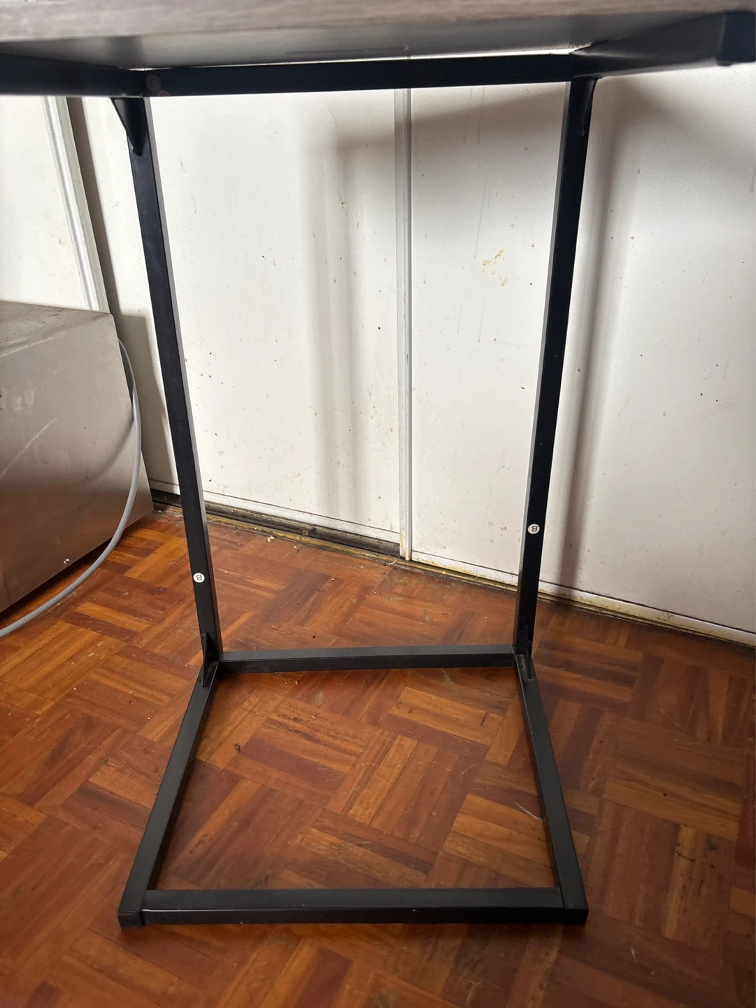 Wooden top side table with black metal frame - photo 2
