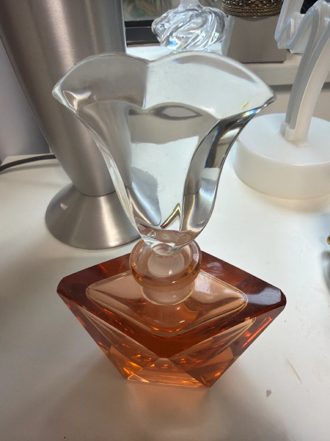 Orange Glass Perfume Bottle