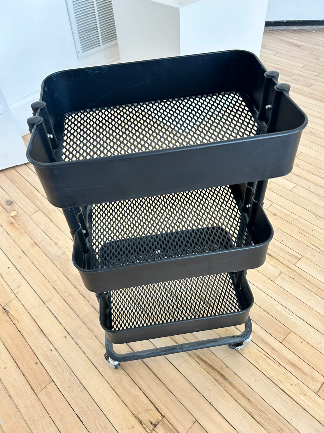 Black 3-Tier Rolling Storage Cart - photo 2
