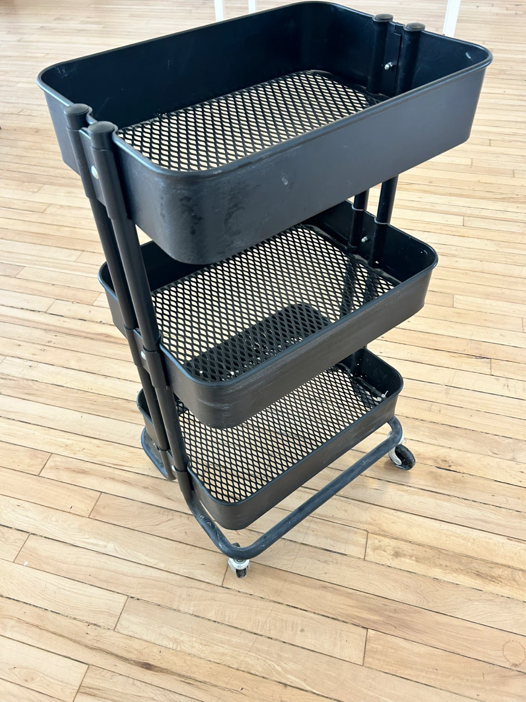 Black 3-Tier Rolling Storage Cart - photo 3