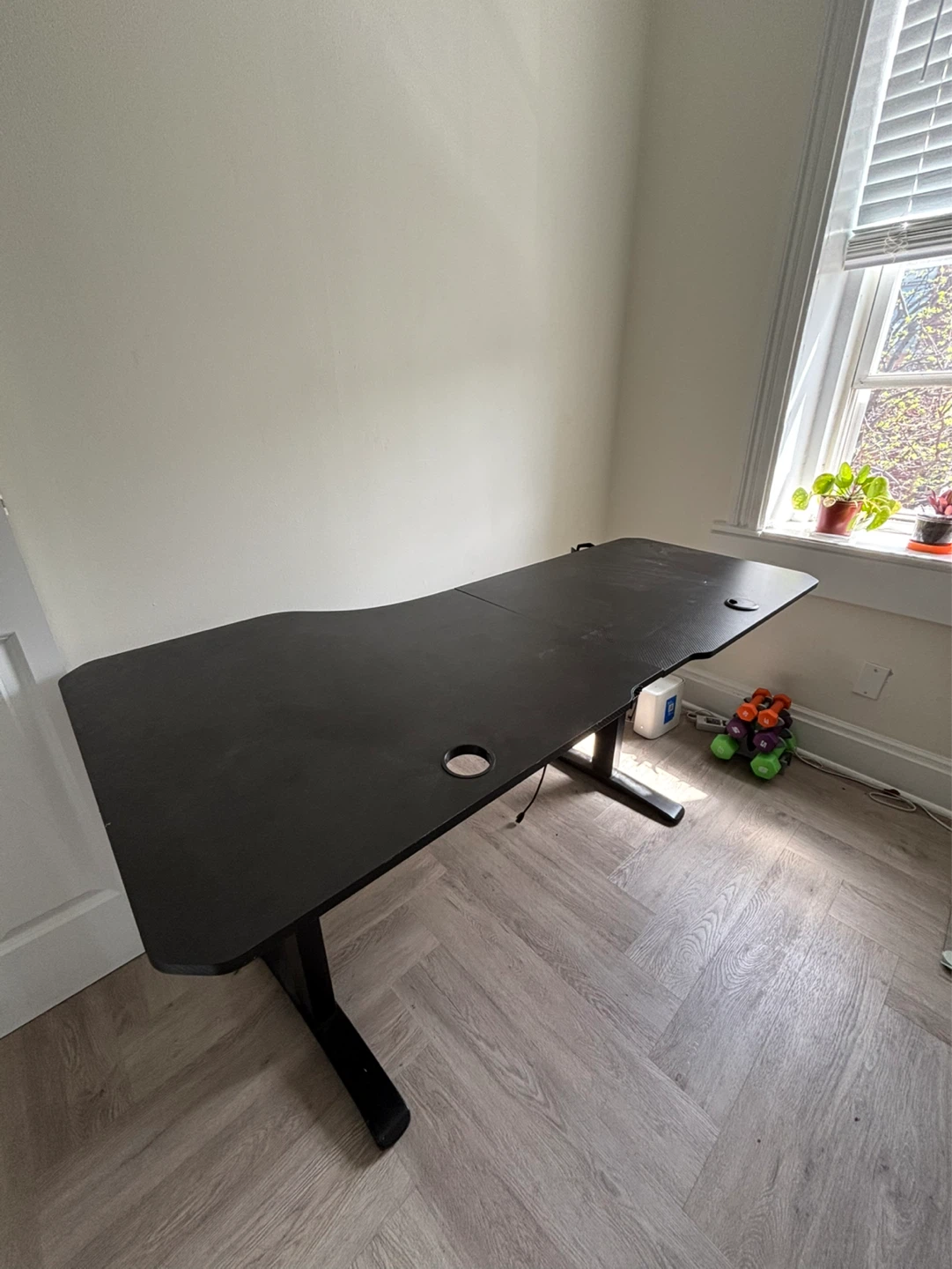 Black Standing Desk with Cup Holder