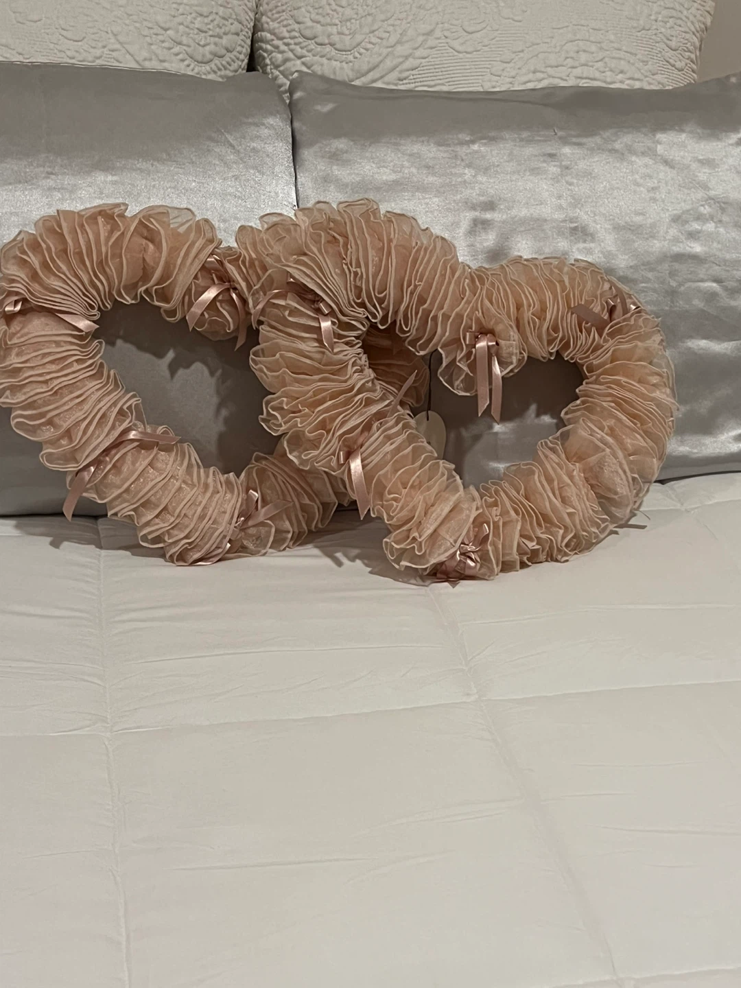 Decorative Pink Heart Wreath