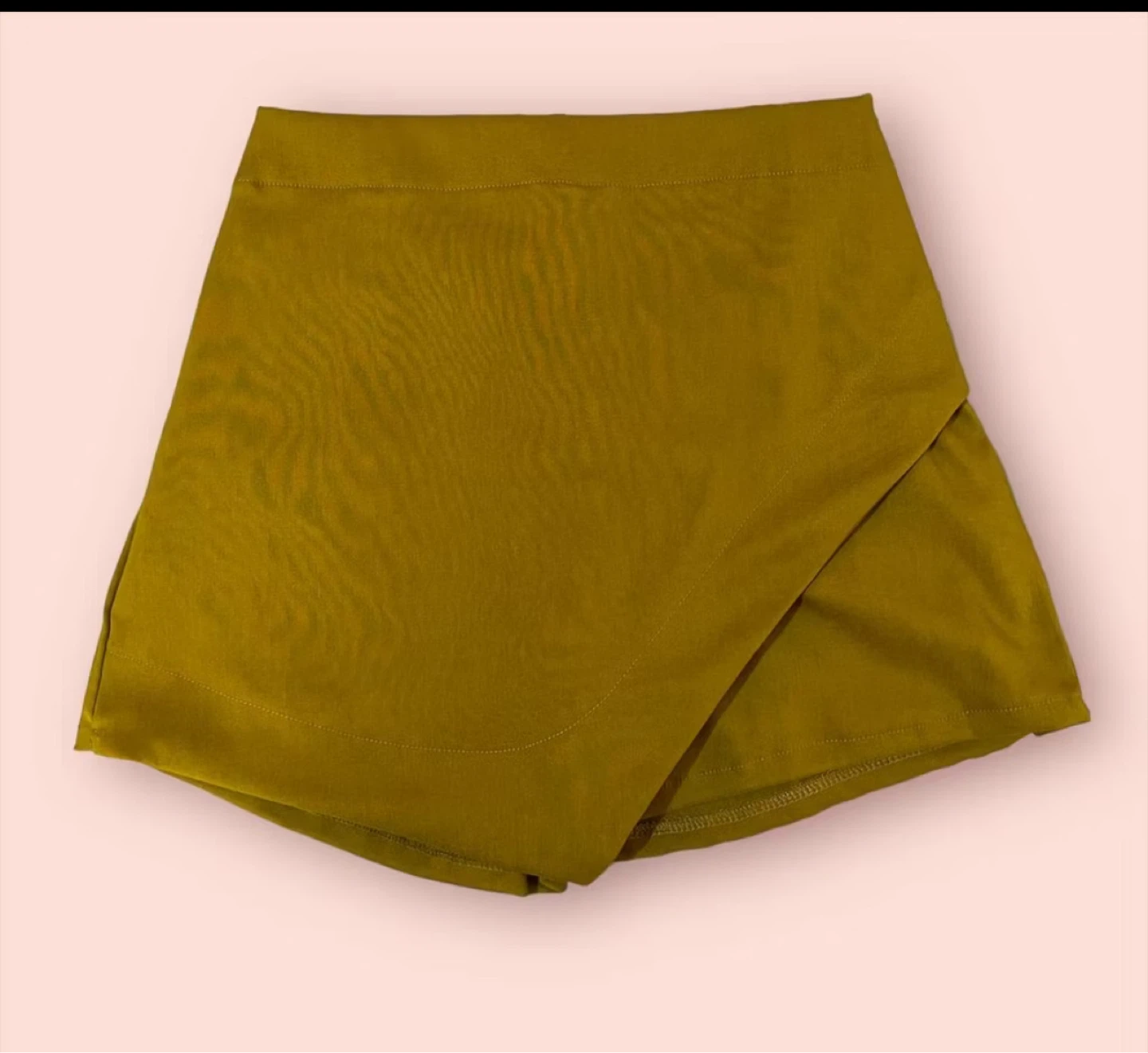 Asymmetric Skort Shorts - Mustard Yellow - photo 2