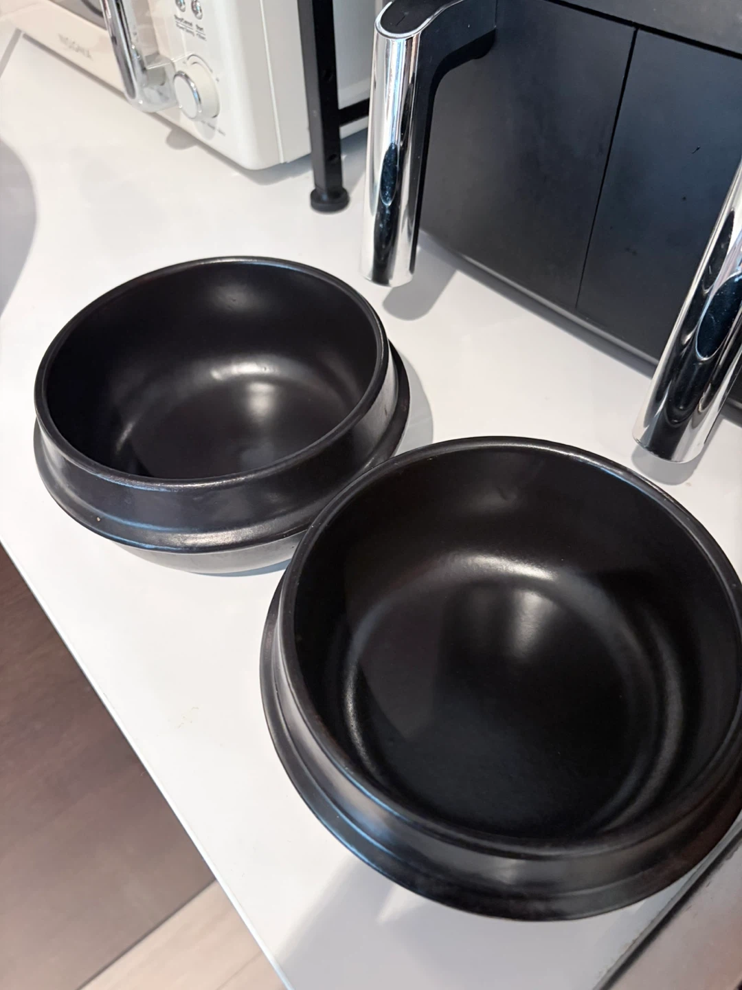 Set of 2 Black Stone Bowls