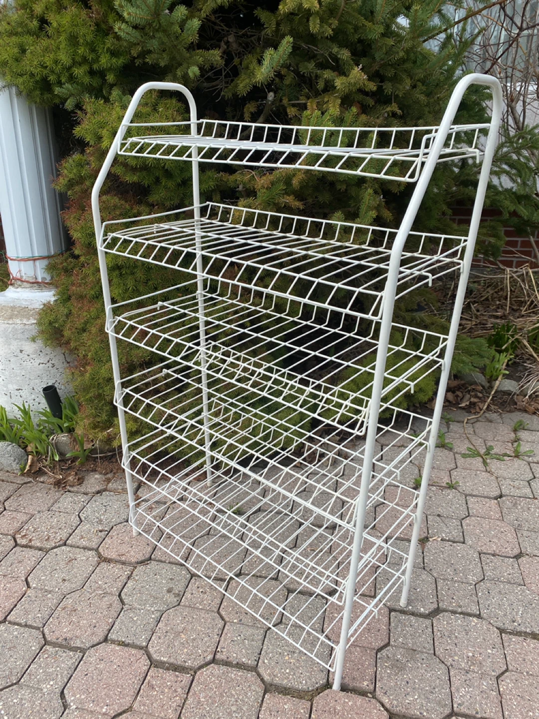 White Metal Wire Six Tier Shelf Unit