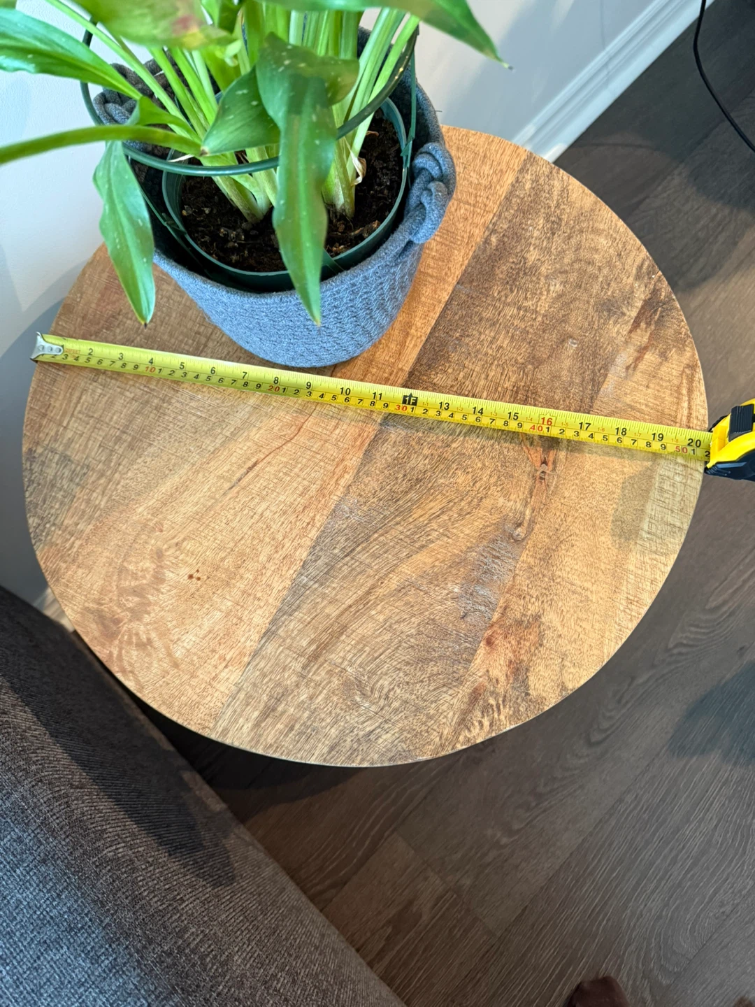 Round Wood Side Table - photo 2