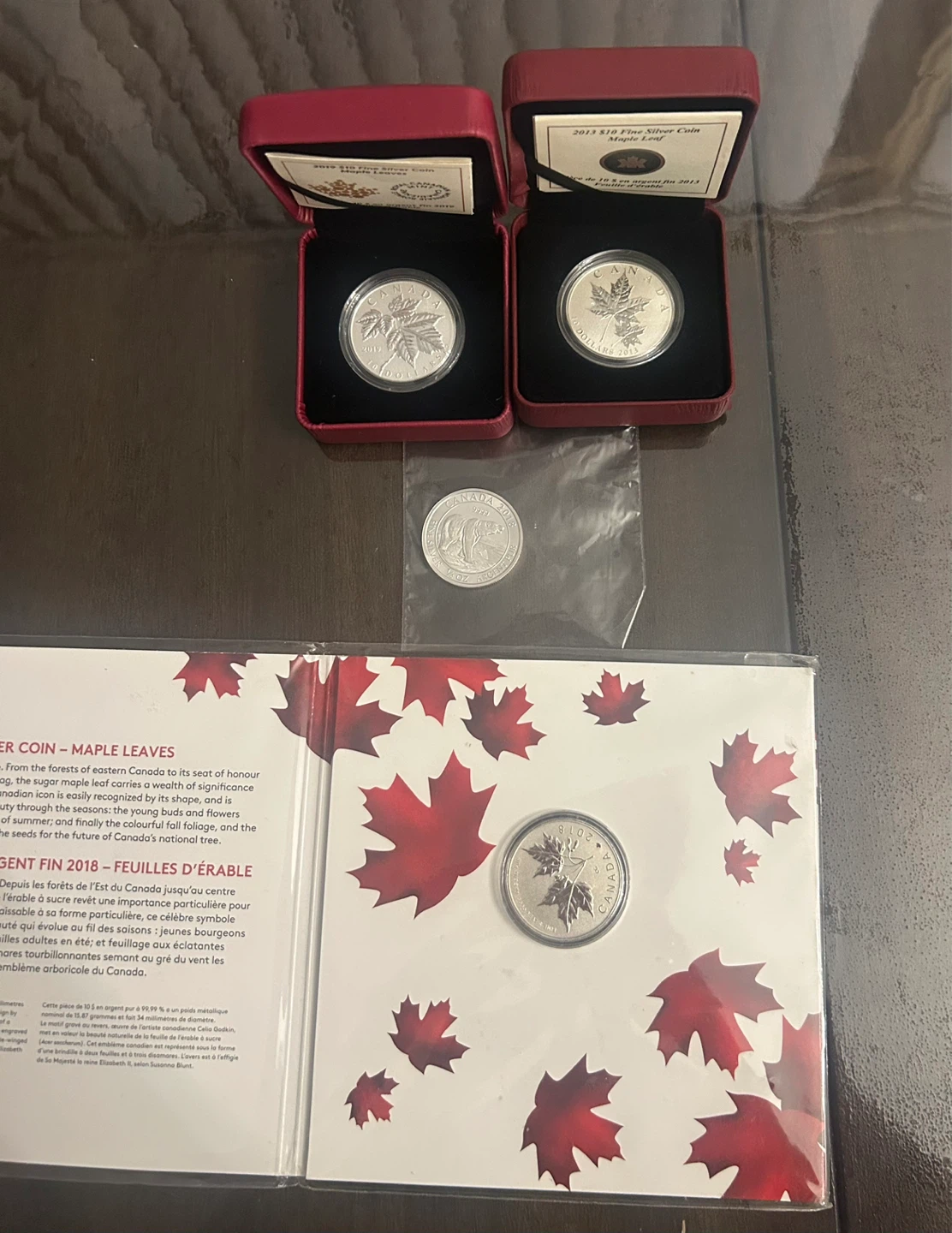 4x RCM 1/2 oz pure Silver Maple Leaf 2013 2018 2019