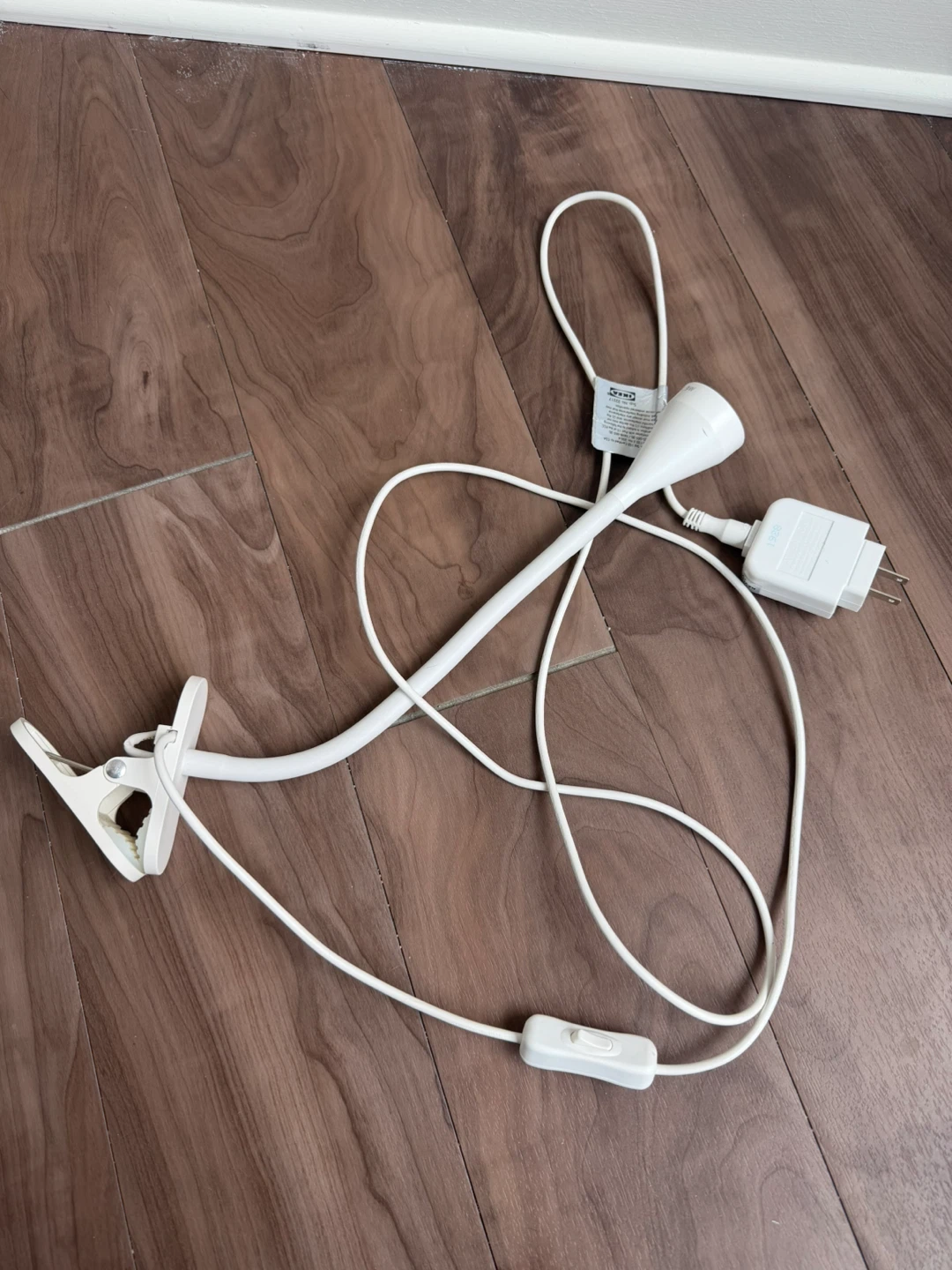 IKEA White Clip-On LED Lamp with Adjustable Neck