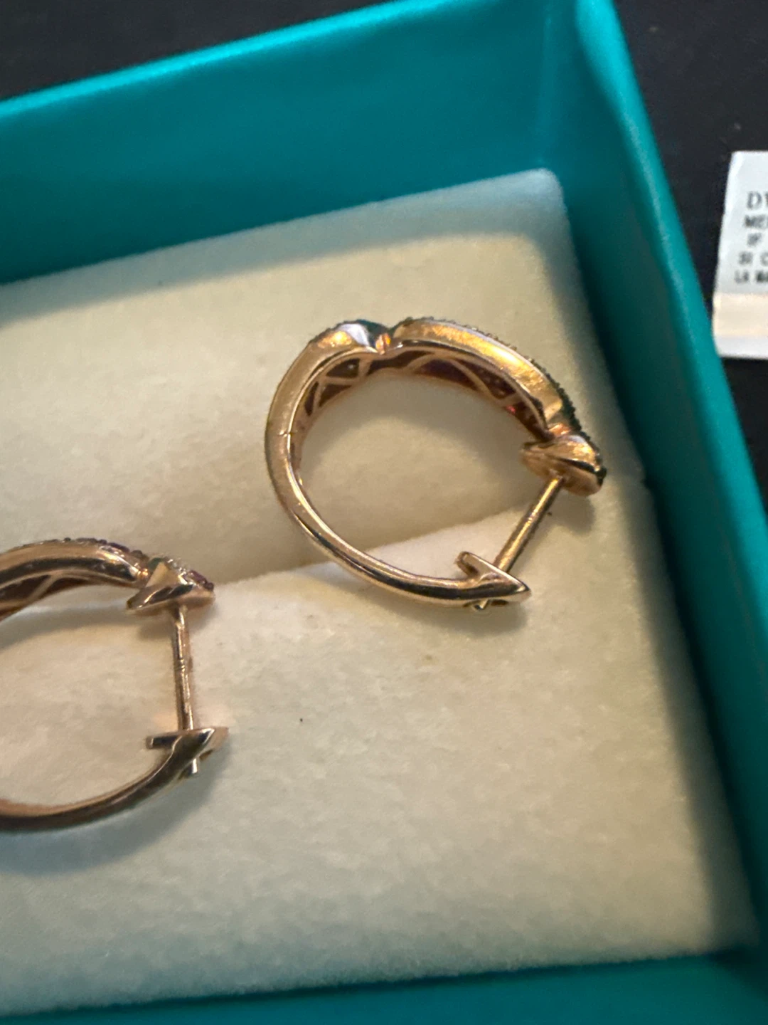 14K Rose Gold Ruby and Diamond Earrings - photo 2